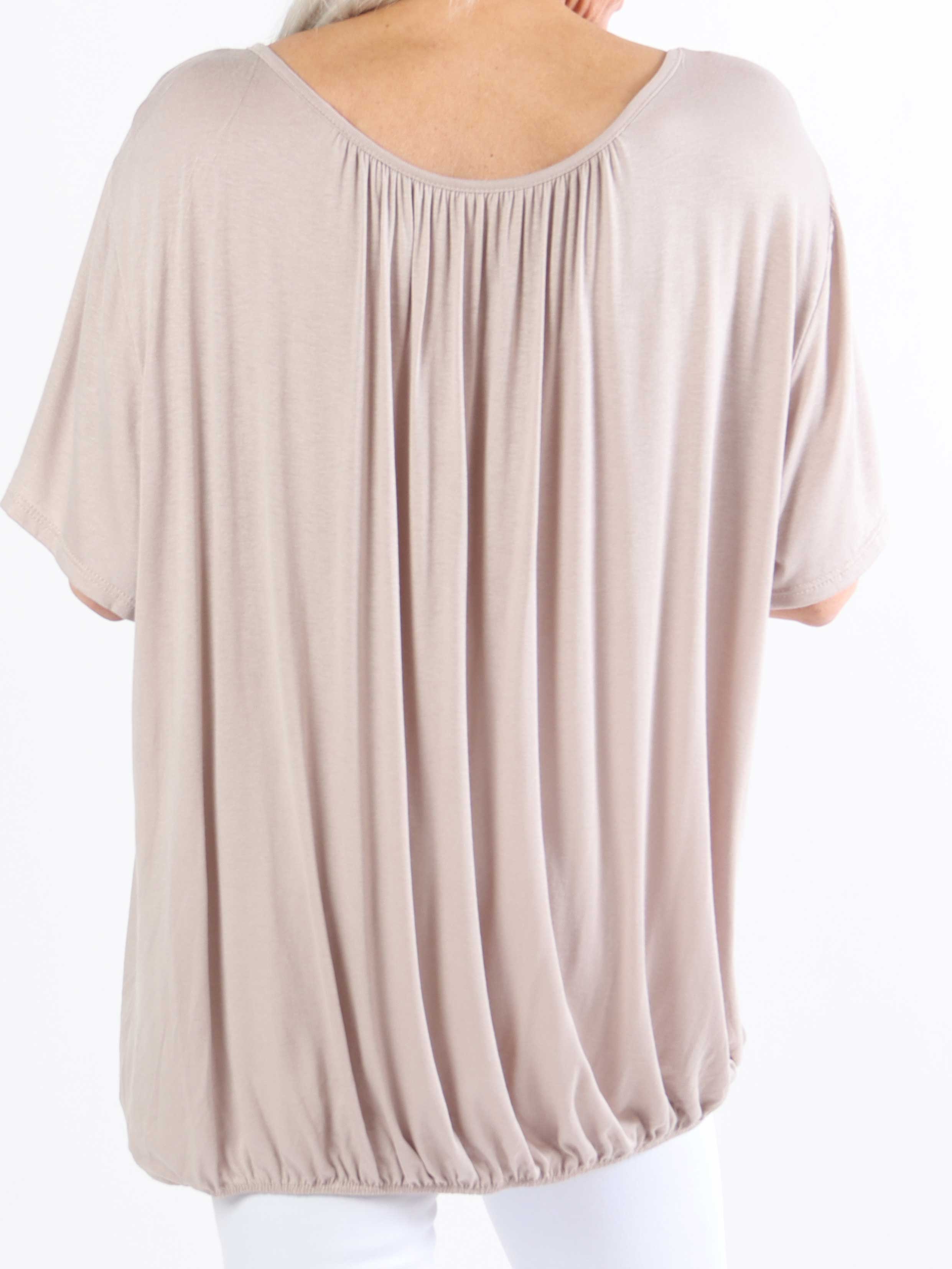 Miracle t-shirt - Basis t-shirt i plus size med elastik forneden (bestseller)